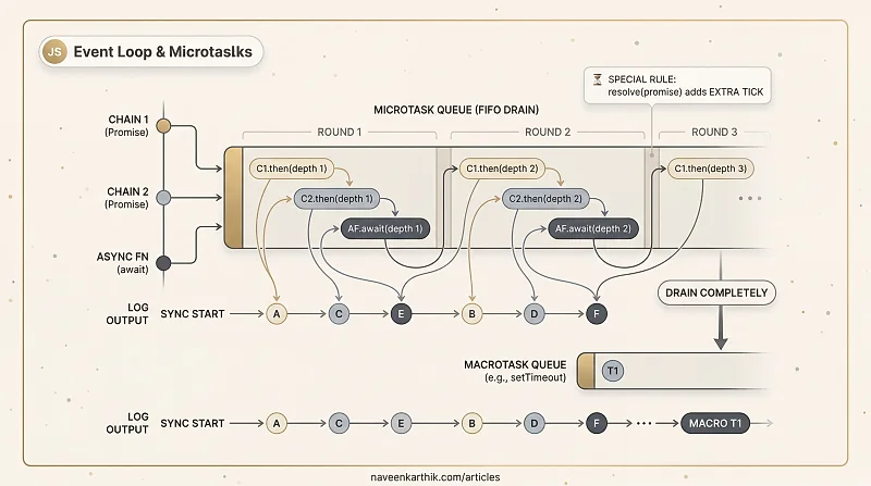 Output Quiz #12 — Microtask Queue: Breadth-First Ordering